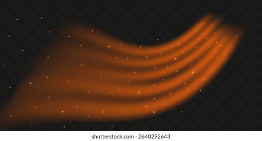 Propagation of heat waves from a heating device or air conditioner. Room heating concept. Realistic 3d vector illustration isolated on transparent background.