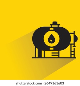 propane and fuel tank icon with shadow on yellow background