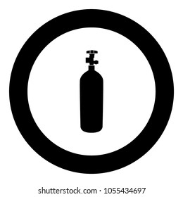 Propane gas cylinde icon black color in circle