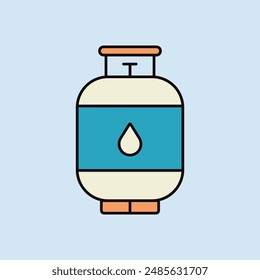 Propane gas cylinder vector flat icon. Barbecue and bbq grill sign. Graph symbol for cooking web site and apps design, logo, app, UI