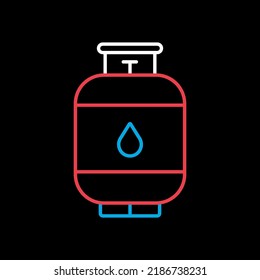 Propane Gas Cylinder Vector Isolated On Black Background Icon. Barbecue And Bbq Grill Sign. Graph Symbol For Cooking Web Site And Apps Design, Logo, App, UI