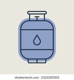 Propangas-Zylinder Vektor einzeln Symbol. Grillschild und Grillabzeichen. Graph-Symbol für das Kochen von Webseiten und Apps-Design, Logo, App, Benutzeroberfläche