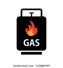 Propane Gas Icon With Flame Symbol Printed On It.