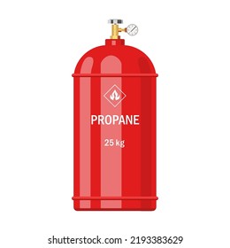 Propane Gas Storage Cylinder Icon. Helium Tank And Containers Isolated Vector Illustration