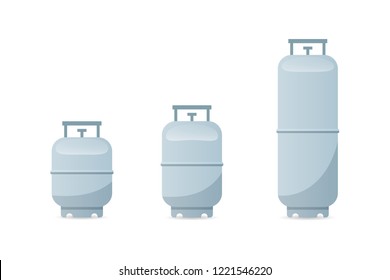 Propane Gas Tank Icon Set. Clipart Image Isolated On White Background