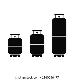 Propane Gas Tank silhouette icon set. Clipart image isolated on white background