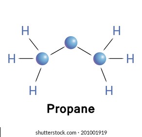 Propane Molecule, Vector Illustration.