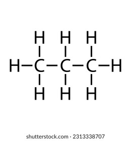 Fórmula química del alcalano de la sustancia orgánica del propano