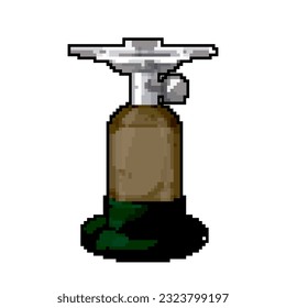 propane stove camp game pixel art retro vector. bit propane stove camp. old vintage illustration