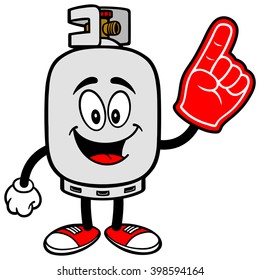 Propane Tank with a Foam Finger