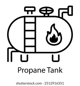Propane tank line style icon 