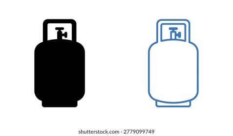 propane tank silhouette on white background high quality