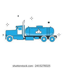 Propane Tanker Truck Vector Illustration Icon Design