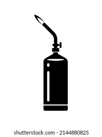 Propane torch glyph icon. Clipart image isolated on white background