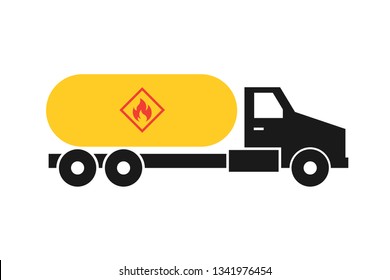 Propane Truck Icon. Clipart Image Isolated On White Background