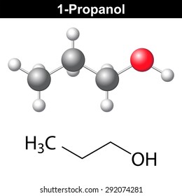 Propanol 1propanol Structural Chemical Formula Model Stock Vector Royalty Free 292074281