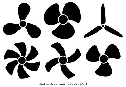 Propeller air, ventilator propeller, fan and blade, equipment propeller blower. Vector illustration. Eps 10.
