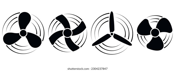 Propeller air, ventilator propeller, fan and blade, equipment propeller blower. Vector illustration. Eps 10.