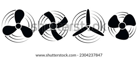 Propeller air, ventilator propeller, fan and blade, equipment propeller blower. Vector illustration. Eps 10.