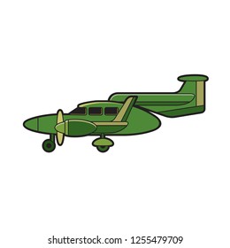 propeller aircraft isolated on white background vector drawing