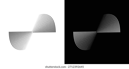 Estilo de divisão de decoração gráfica de vetor de meio-tom de rotação de lâmina de hélice.