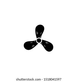 propeller doodle icon vector hand drawing 