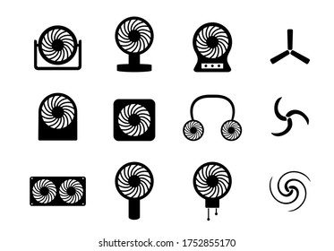 Propeller and Electric Fan icon and symbol, vector