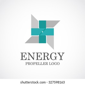 Propeller energy circular abstract vector and logo design or template power technology business icon of future company identity symbol concept