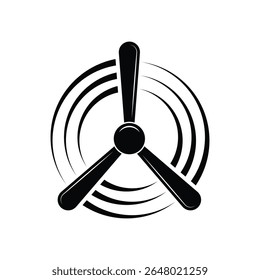 propeller fan helicopter logo design concept creative idea