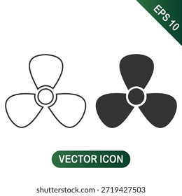 Propeller Fan Icon Set Fan Blade Vector Collection Isolated on White Background