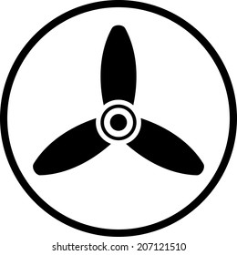 Propeller fan vector icon