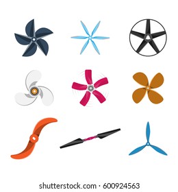 Propeller fan vector illustration fan propeller wind ventilator equipment air icon blower cooler set rotation technology power object circle rotate