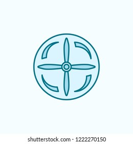 propeller  field outline icon on light background