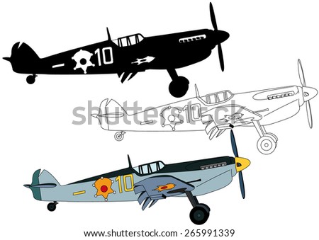Propeller fighter plane from World War II