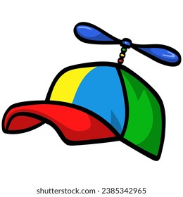 Propeller Hat Pinwheel Cap Colorful Illustration Vector Drawing