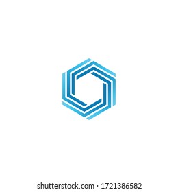 Propeller Hexagon Icon Vector Logo Template Illustration Design