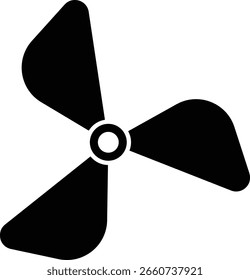  ícone da hélice. Símbolo do ventilador de resfriamento. sinal do vento do resfriador elétrico. Sinal de soprador de vento. Equipamento de condicionamento
