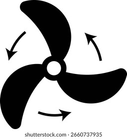 Propellersymbol. Kühlventilator-Symbol. elektrisches Kühlerwindzeichen. Windgebläse-Zeichen. Klimageräte
