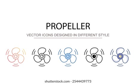 Diseño de icono de hélice con fondo blanco