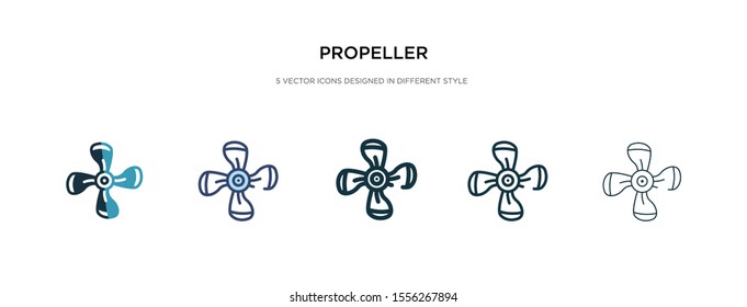 propeller icon in different style vector illustration. two colored and black propeller vector icons designed in filled, outline, line and stroke style can be used for web, mobile, ui