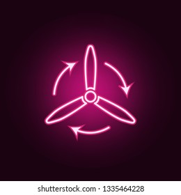 propeller icon. Elements of Drones in neon style icons. Simple icon for websites, web design, mobile app, info graphics