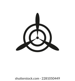 Propeller icon in flat style. Airplane fly. Air transportation. Vector illustration.