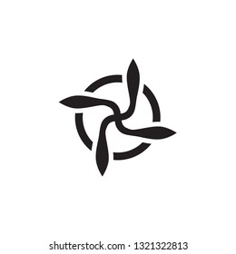 Propeller Icon In Flat Style Vector For Apps, UI, Websites. Black Icon Vector Illustration.