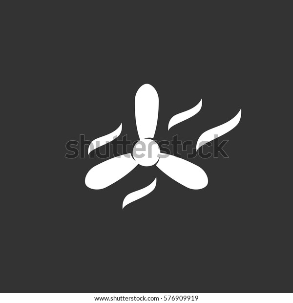 Propeller icon isolated on black background.\
Propeller vector logo. Fan in flat design style. Modern vector\
pictogram for web graphics - stock\
vector