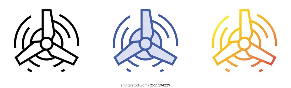 propeller icon. Linear, Blue Fill and Gradient Style Design Isolated On White Background