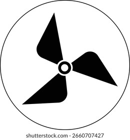 Propeller icon set. Fan speed icons. Conditioning equipment sign. propeller for surface drive. Cooling Fan symbols. Electrical temperature equipment
