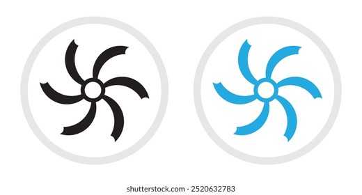 Conjunto de iconos de hélice, icono de hélice aislado sobre fondo blanco. Ilustración vectorial.