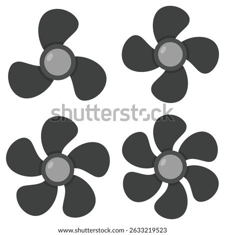 Propeller icon set isolated on white background.