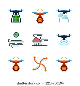 propeller icon set. vector set about drone, airscrew and wind icons set.