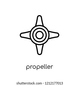 Propeller icon. Trendy modern flat linear vector Propeller icon on white background from thin line Nautical collection, editable outline stroke vector illustration